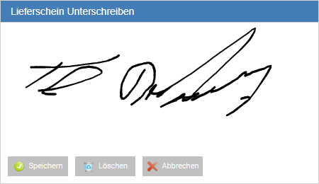 Lieferschein digital unterschreiben im Online Rechnungsprogramm Auftrags-WEBManager